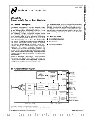 LMX9820SB datasheet pdf National Semiconductor