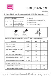 SDU40N03L datasheet pdf SamHop Microelectronics Corp.