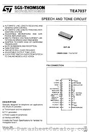 TEA7037 datasheet pdf ST Microelectronics