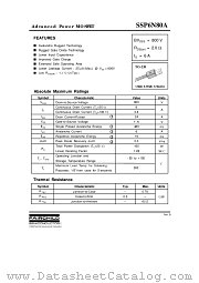 SSP6N80A datasheet pdf Fairchild Semiconductor