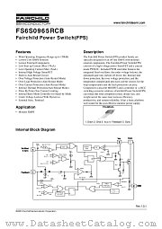 FS6S0965RCBYDTU datasheet pdf Fairchild Semiconductor
