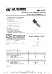 BULK128D datasheet pdf ST Microelectronics