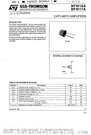 BFW17 datasheet pdf ST Microelectronics