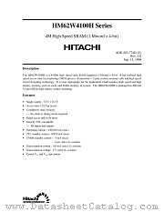 HM62W4100HLJP-15 datasheet pdf Hitachi Semiconductor