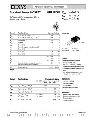 IXTH16P20 datasheet pdf IXYS Corporation
