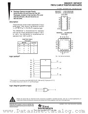 SN54HC27W datasheet pdf Texas Instruments