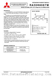 RA20H8087M-E01 datasheet pdf Mitsubishi Electric Corporation