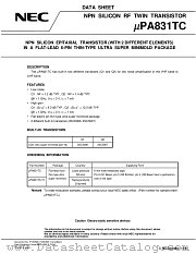 UPA831 datasheet pdf NEC