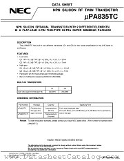 UPA835 datasheet pdf NEC