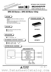 M62494SFP datasheet pdf Mitsubishi Electric Corporation