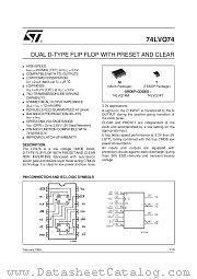 74LVQ74T datasheet pdf ST Microelectronics