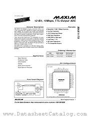 MAX1170CDJ datasheet pdf MAXIM - Dallas Semiconductor