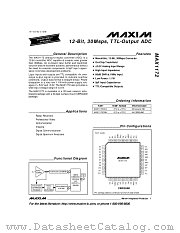 MAX1172CDJ datasheet pdf MAXIM - Dallas Semiconductor