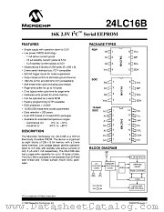 24LC16 datasheet pdf Microchip
