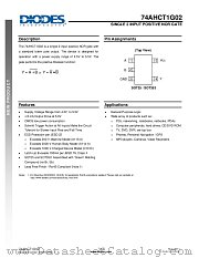 74AHCT1G02SE-7 datasheet pdf Diodes
