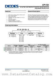 AP1184T5L-U datasheet pdf Diodes