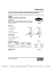 ZXMD63C03X datasheet pdf Diodes