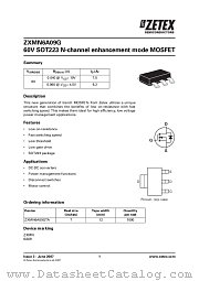 ZXMN6A09G datasheet pdf Diodes