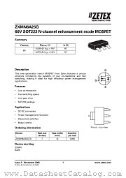 ZXMN6A25GTA datasheet pdf Diodes