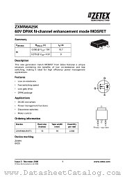 ZXMN6A25KTC datasheet pdf Diodes