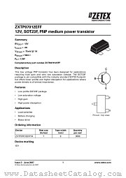 ZXTP07012EFF datasheet pdf Diodes
