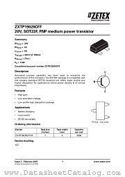 ZXTP19020CFFTA datasheet pdf Diodes
