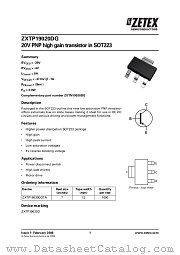ZXTP19020DG datasheet pdf Diodes