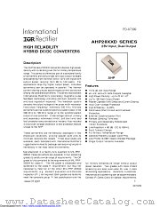 AHP2805D datasheet pdf International Rectifier