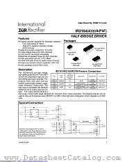 IR2184PBF datasheet pdf International Rectifier