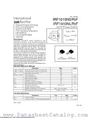IRF1010NSTRRPBF datasheet pdf International Rectifier
