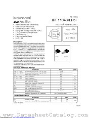 IRF1104STRLPBF datasheet pdf International Rectifier