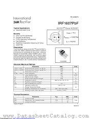 IRF1607PBF datasheet pdf International Rectifier