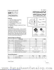 IRF2204LPBF datasheet pdf International Rectifier