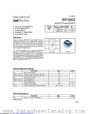 PB-IRF5803 datasheet pdf International Rectifier