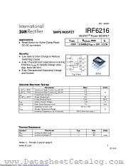 PB-IRF6216 datasheet pdf International Rectifier