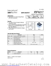 PB-IRF6217 datasheet pdf International Rectifier