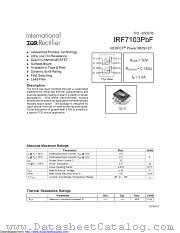 IRF7103PBF datasheet pdf International Rectifier