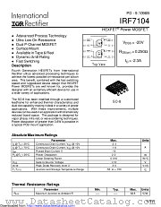 PB-IRF7104 datasheet pdf International Rectifier
