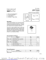 PB-IRF7220 datasheet pdf International Rectifier