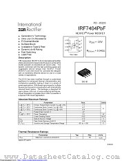 IRF7404TRPBF datasheet pdf International Rectifier