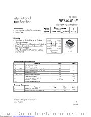 IRF7494TRPBF datasheet pdf International Rectifier