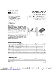 IRF7704GTRPBF datasheet pdf International Rectifier