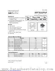 IRF7835PBF datasheet pdf International Rectifier