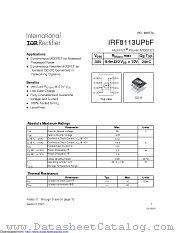IRF8113UTRPBF datasheet pdf International Rectifier