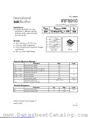 IRF8910TR datasheet pdf International Rectifier