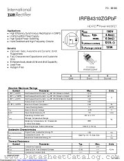 IRFB4310ZG datasheet pdf International Rectifier