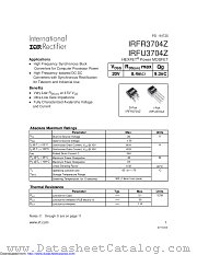 PB-IRFR3704Z datasheet pdf International Rectifier