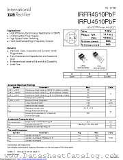 IRFR4510 datasheet pdf International Rectifier