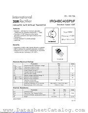 IRG4BC40SPBF datasheet pdf International Rectifier