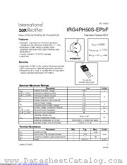 IRG4PH50S-E datasheet pdf International Rectifier